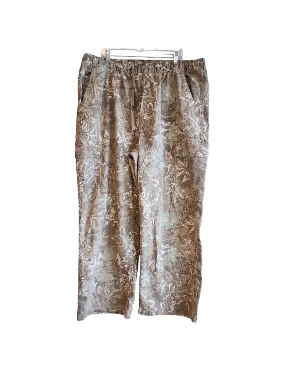 Original Use Mens XXL Leaf Print Cargo Pants Elastic Waist